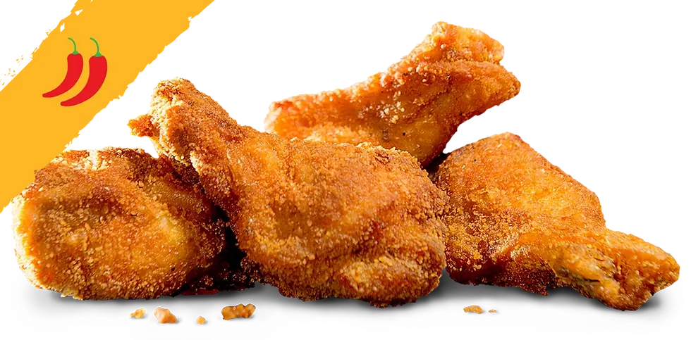 Hotwings Krokant met medium pittige kruiden en krokante buitenkant, voorgegaard voor eenvoudige bereiding.