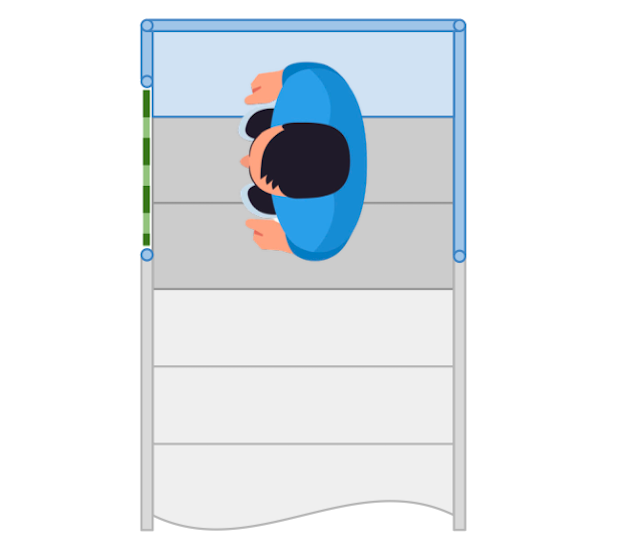 One tread platform extension complete with a left hand side exit, fitted with chains