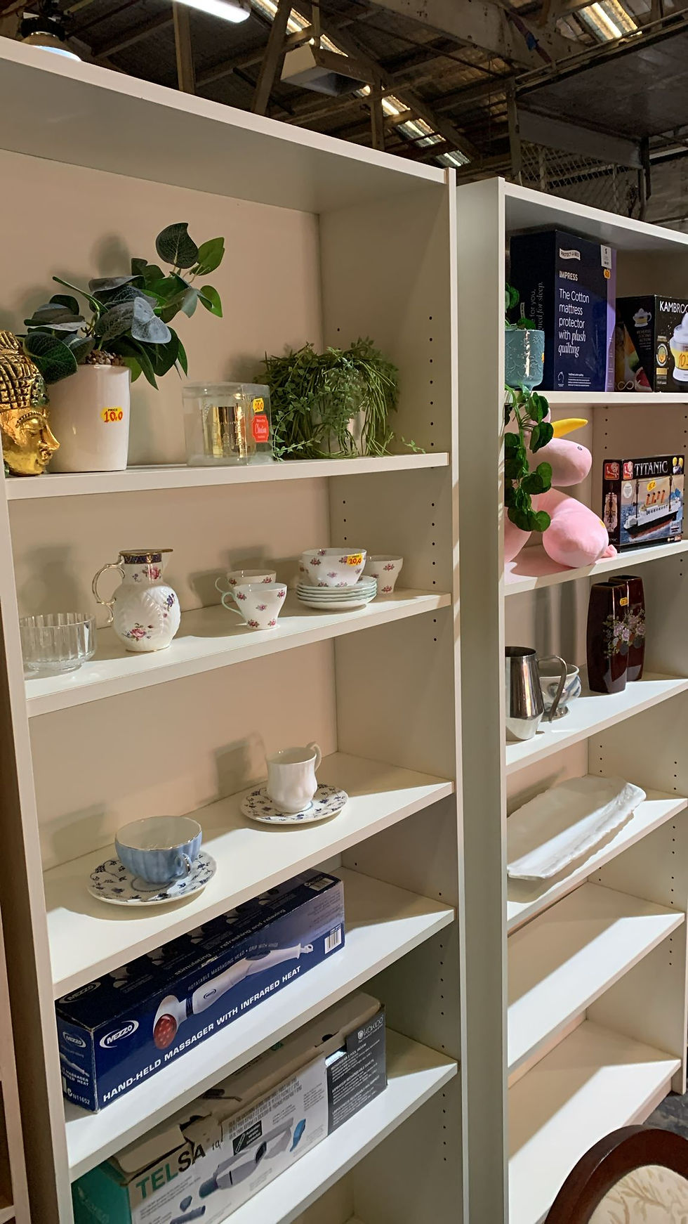 Thumbnail: 2 White Shelves – Multiple Levels for Storage