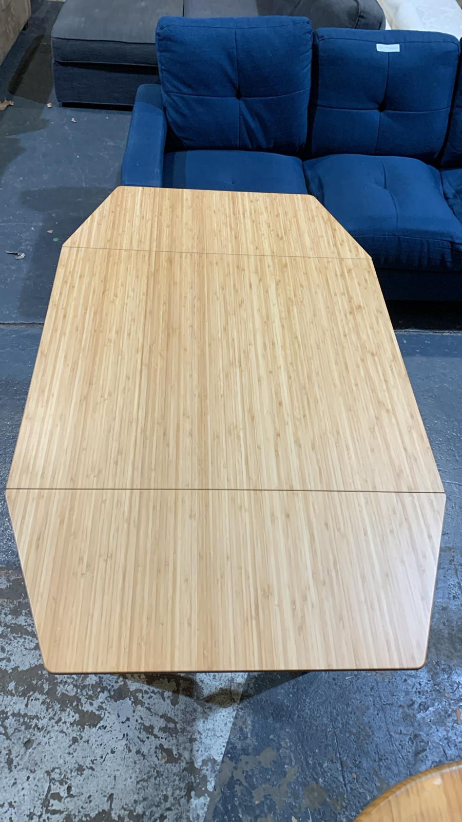 Thumbnail: Extendable Bamboo & White Dining Table