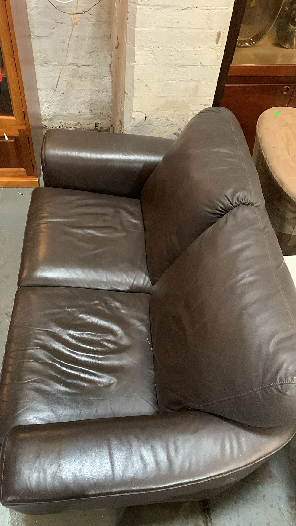 Thumbnail: Dark Brown Leather 2-Seater Sofa