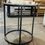 Thumbnail: Round Marble-Top Side Table with Black Frame
