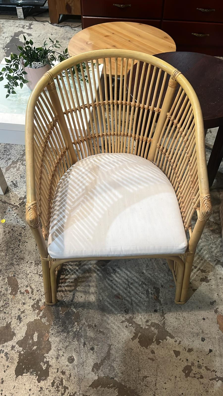 Natural Rattan Chair with Cushion