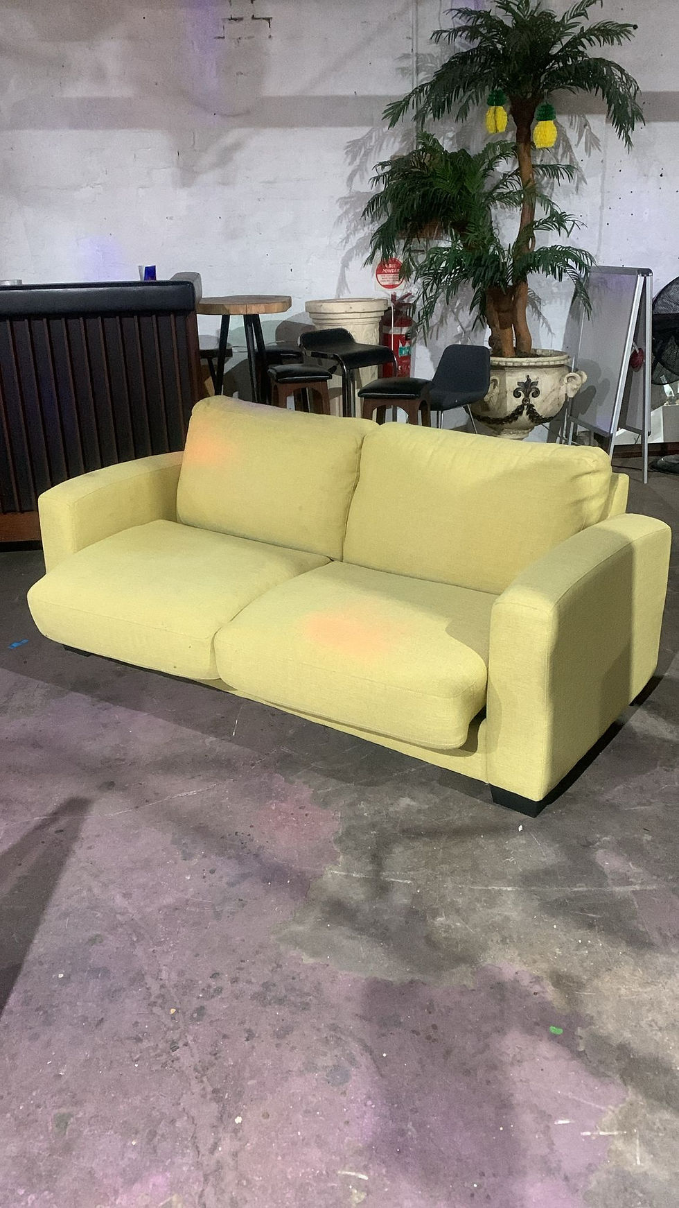 Light Yellow Sofa Bed with Mattress
