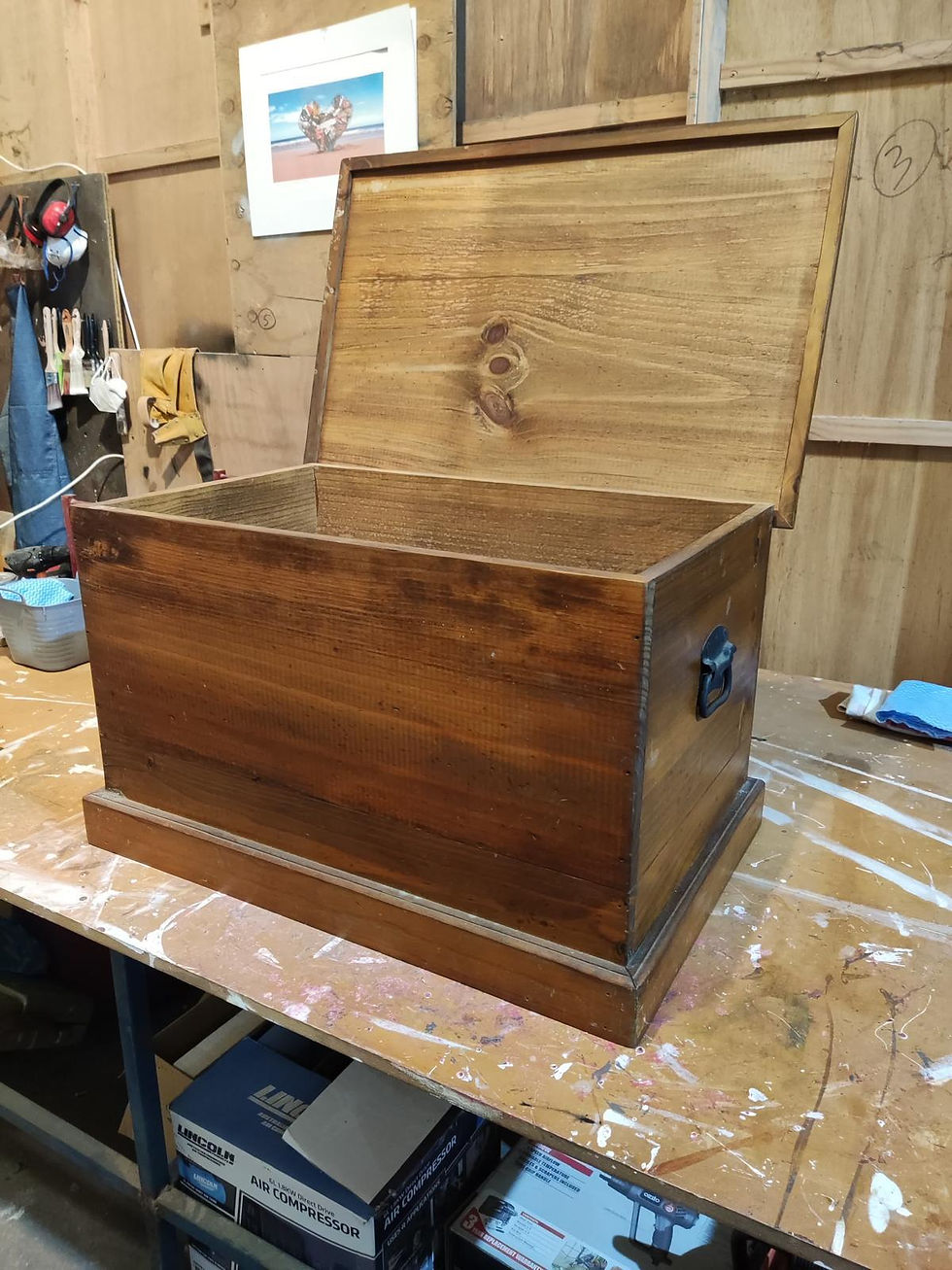 Thumbnail: Upcycled Wooden Storage Chest with Artistic Floral Design