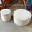 Thumbnail: Pair of White Round Ottomans