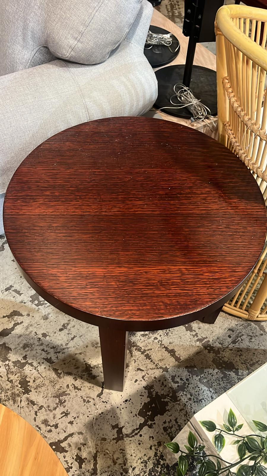Dark Wood Round Coffee Table