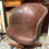 Thumbnail: Brown Swivel Office Chair on Timber Base