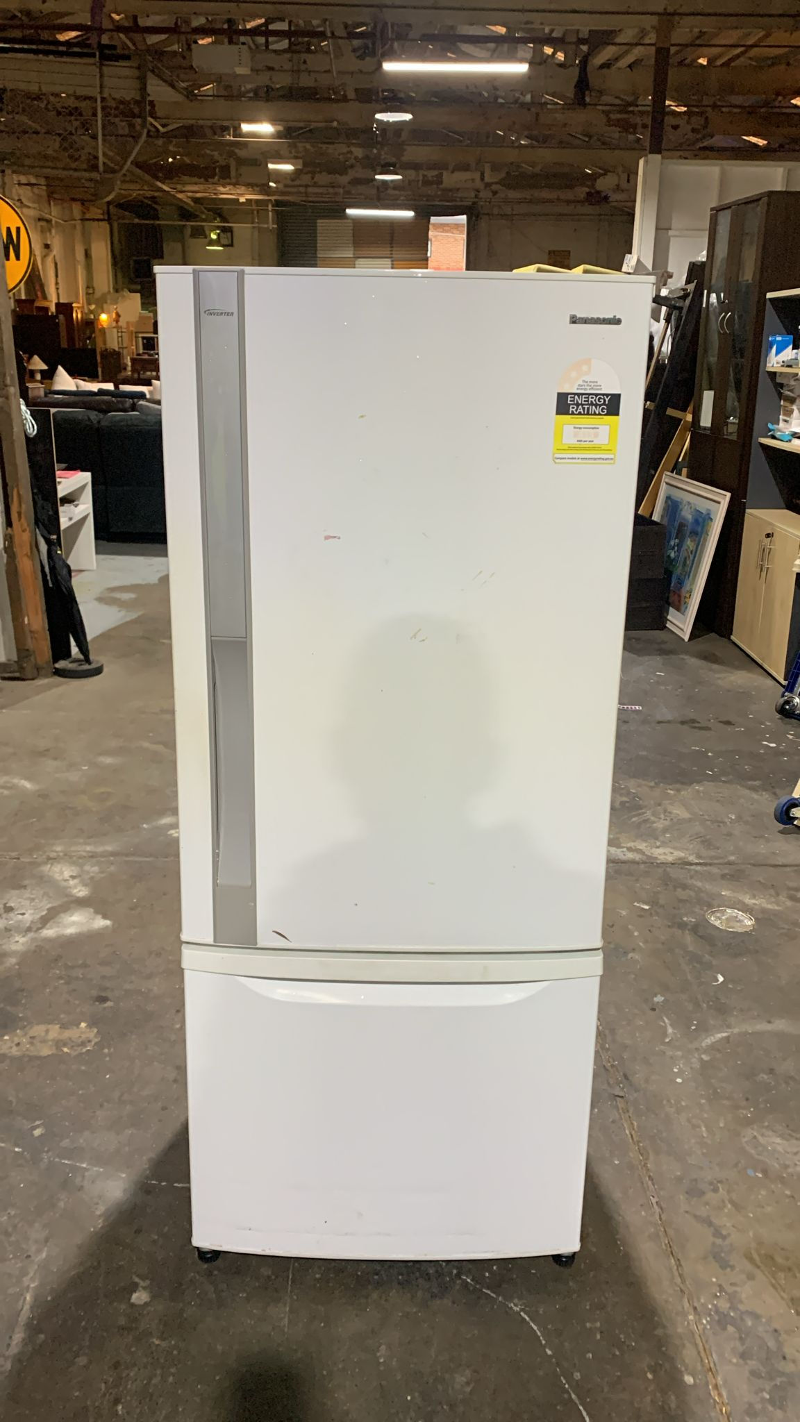 Panasonic White Fridge with Bottom Freezer