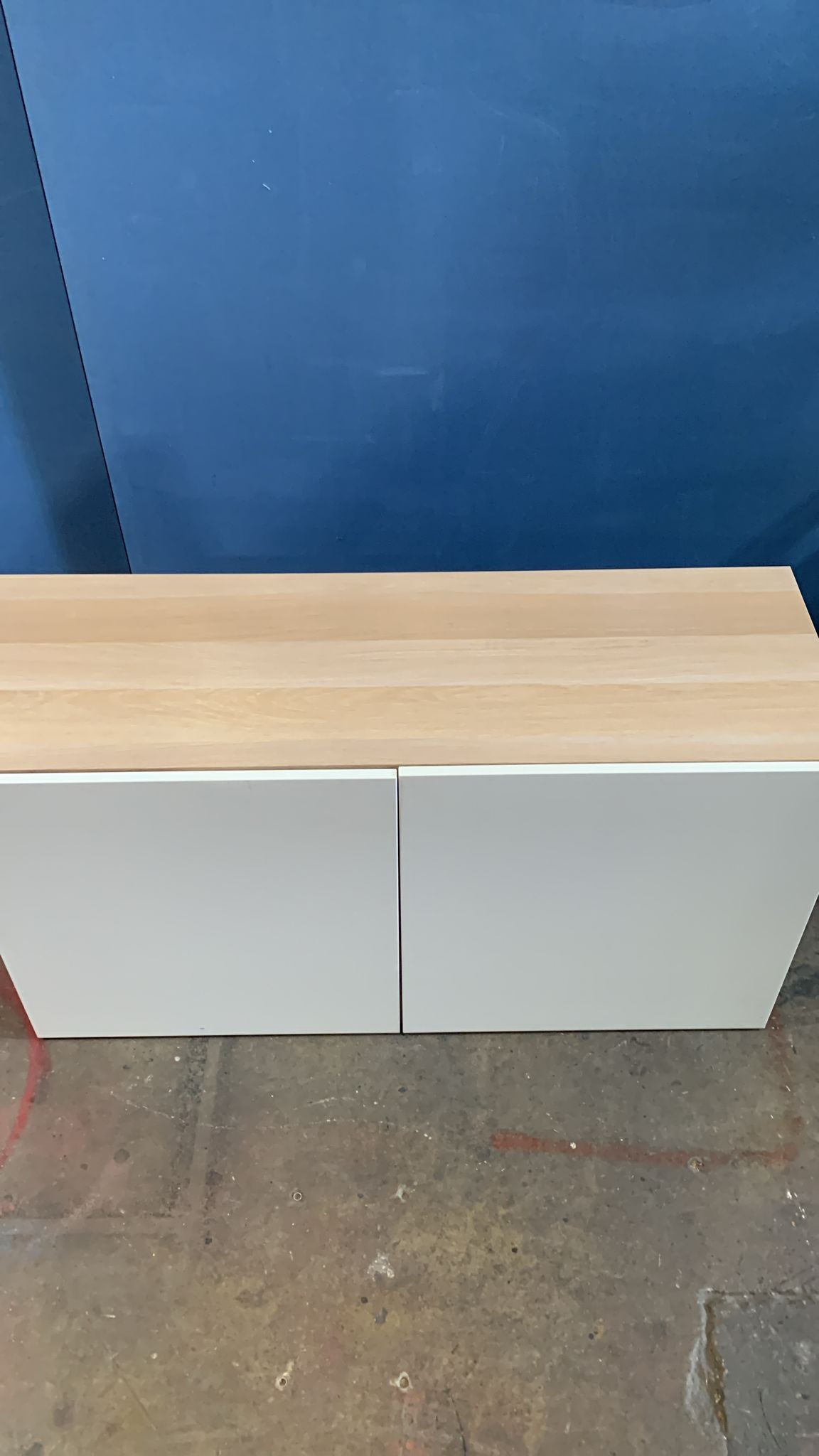 Wood & White Storage Cabinet – 2 Doors