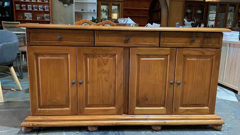 Large Solid Timber Sideboard with Wells