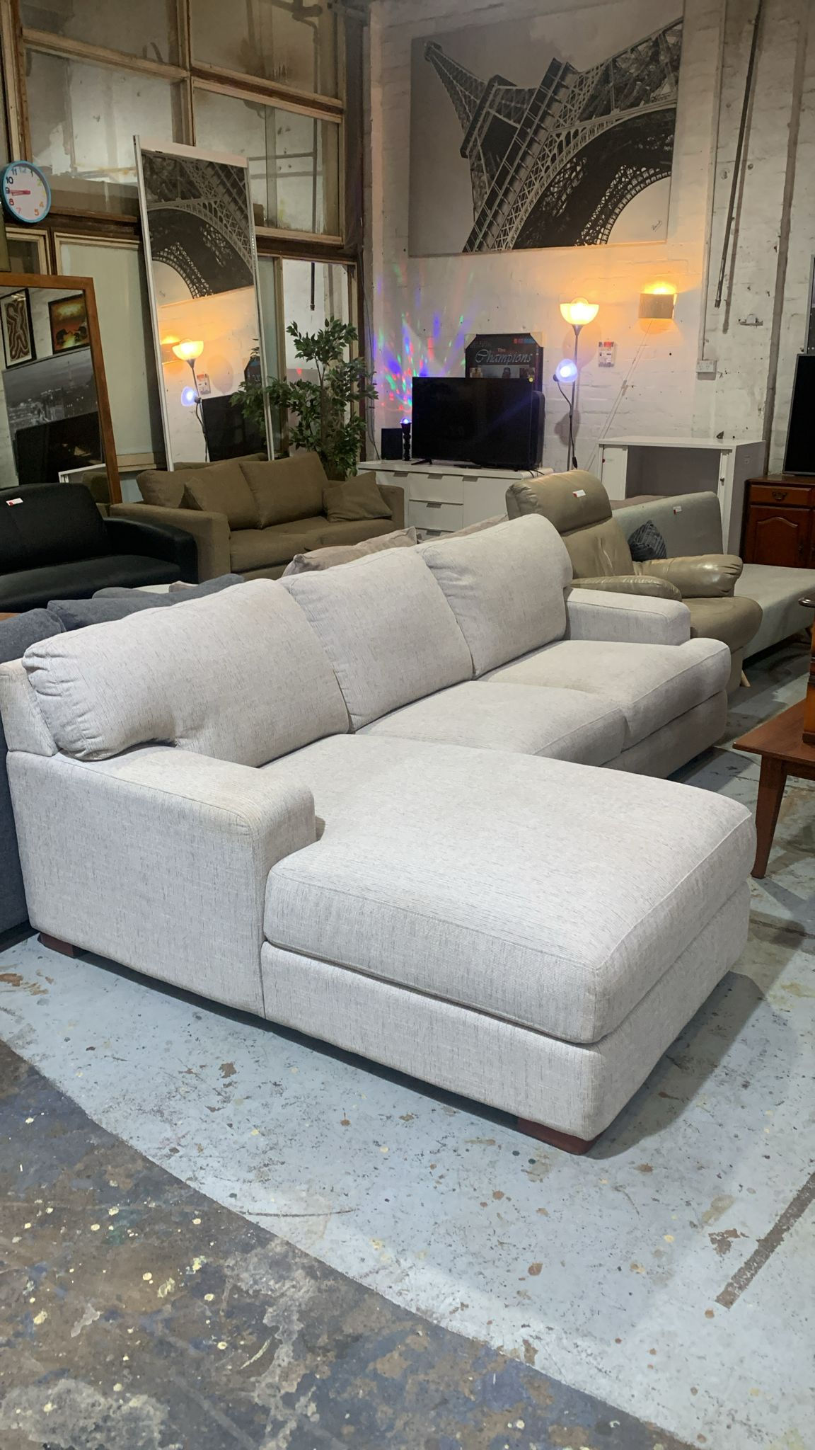 L-Shape Fabric Sofa with Chaise