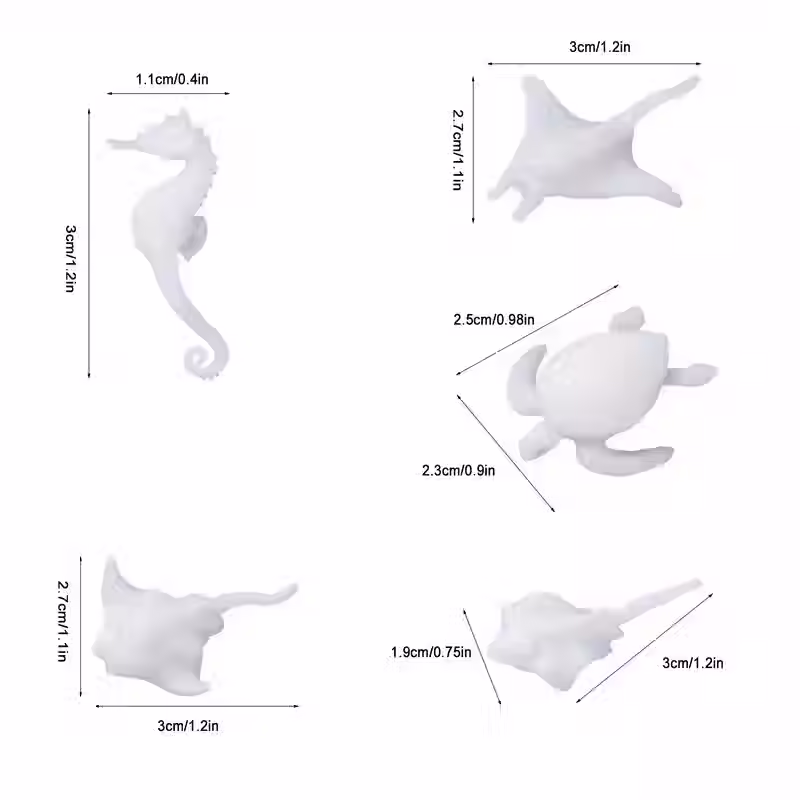 Epoxyhars mariene dieren modellen in zandtafel onderwaterthema