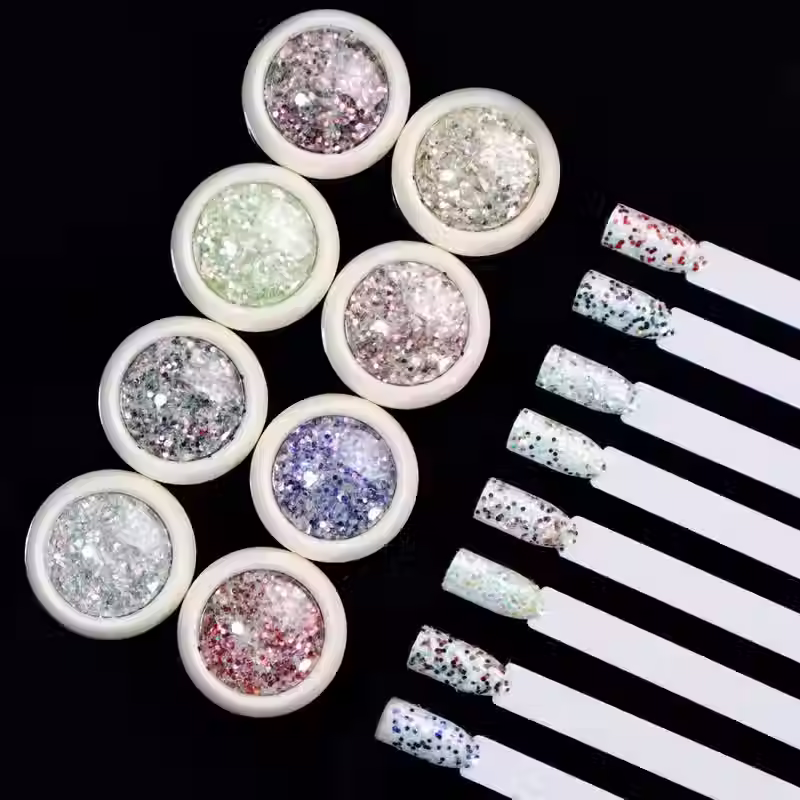 Holografische nagelglitter in verschillende kleuren, geschikt voor manicure, resin kunst en festival make-up