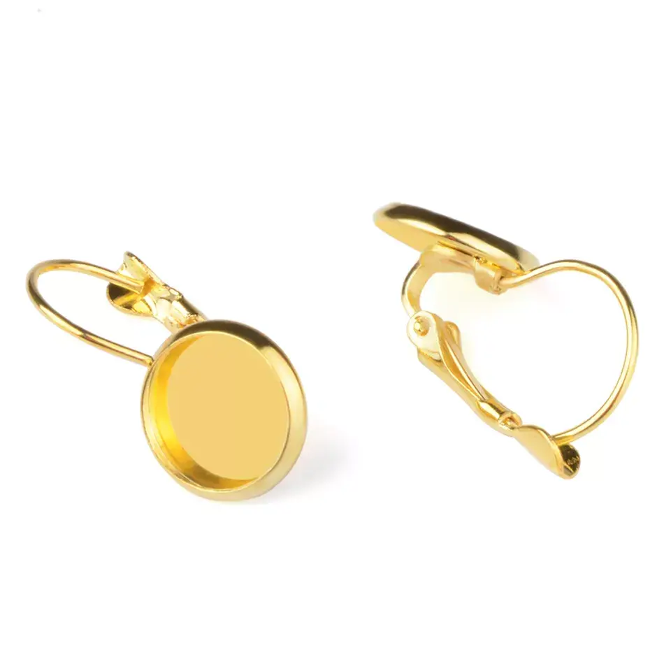 Thumbnail: 2 paar metalen oorbelbases voor het maken van handgemaakte sieraden