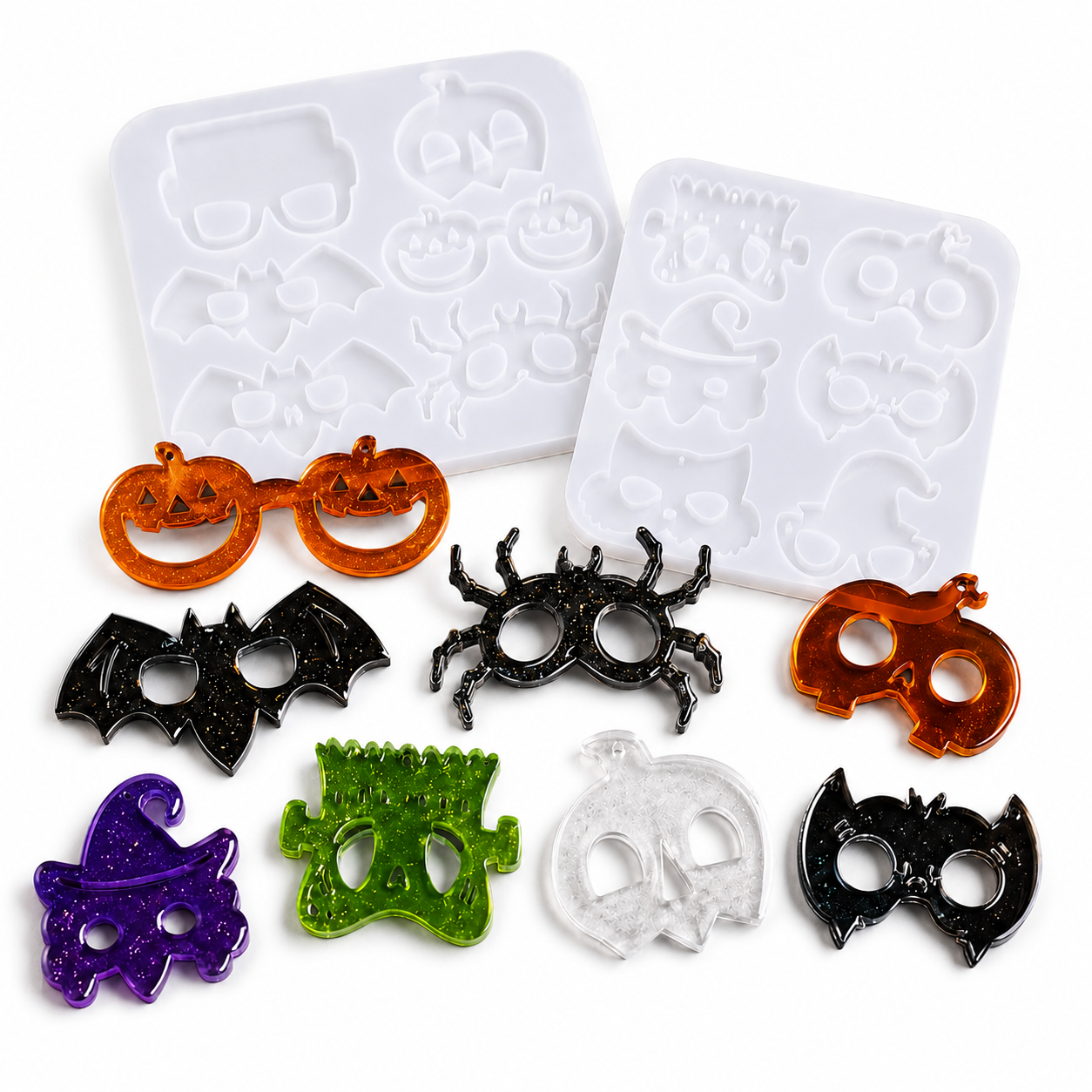 Halloween siliconen gietmallen voor epoxyhars – set van 2