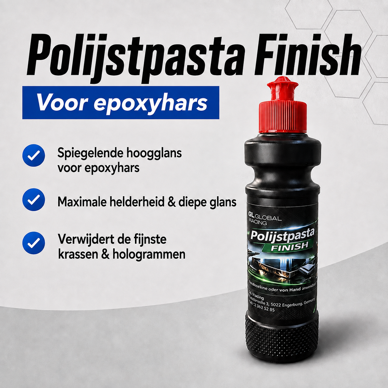 Epoxyresin Shop Polierpaste Finish voor hoogglans epoxyhars oppervlak
