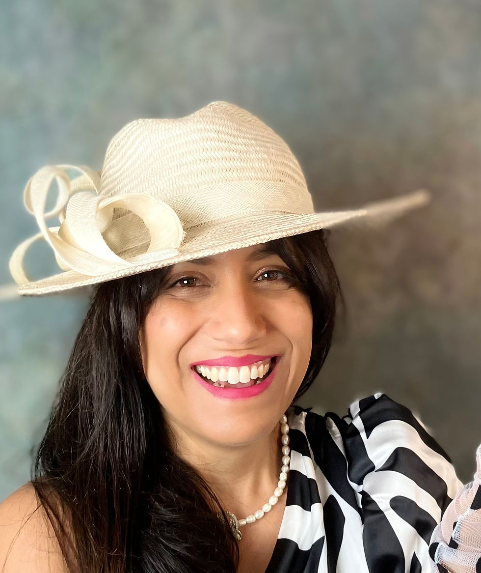 Thumbnail: Cream buntal fedora with swirls and a silk lining