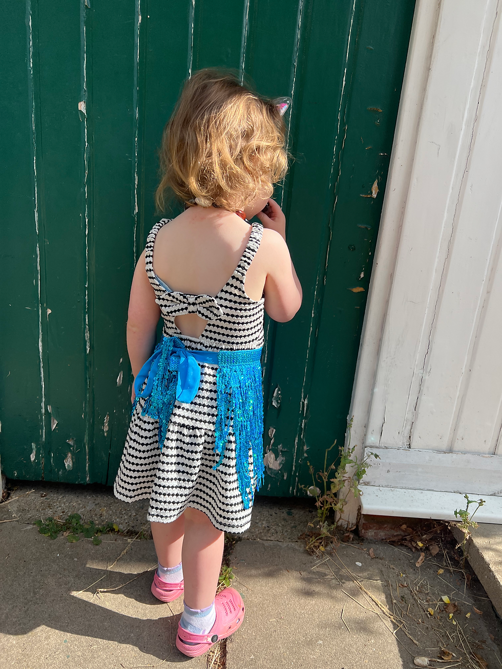 Thumbnail: MATCHING TODDLER Sequin tassel tie up Skirt
