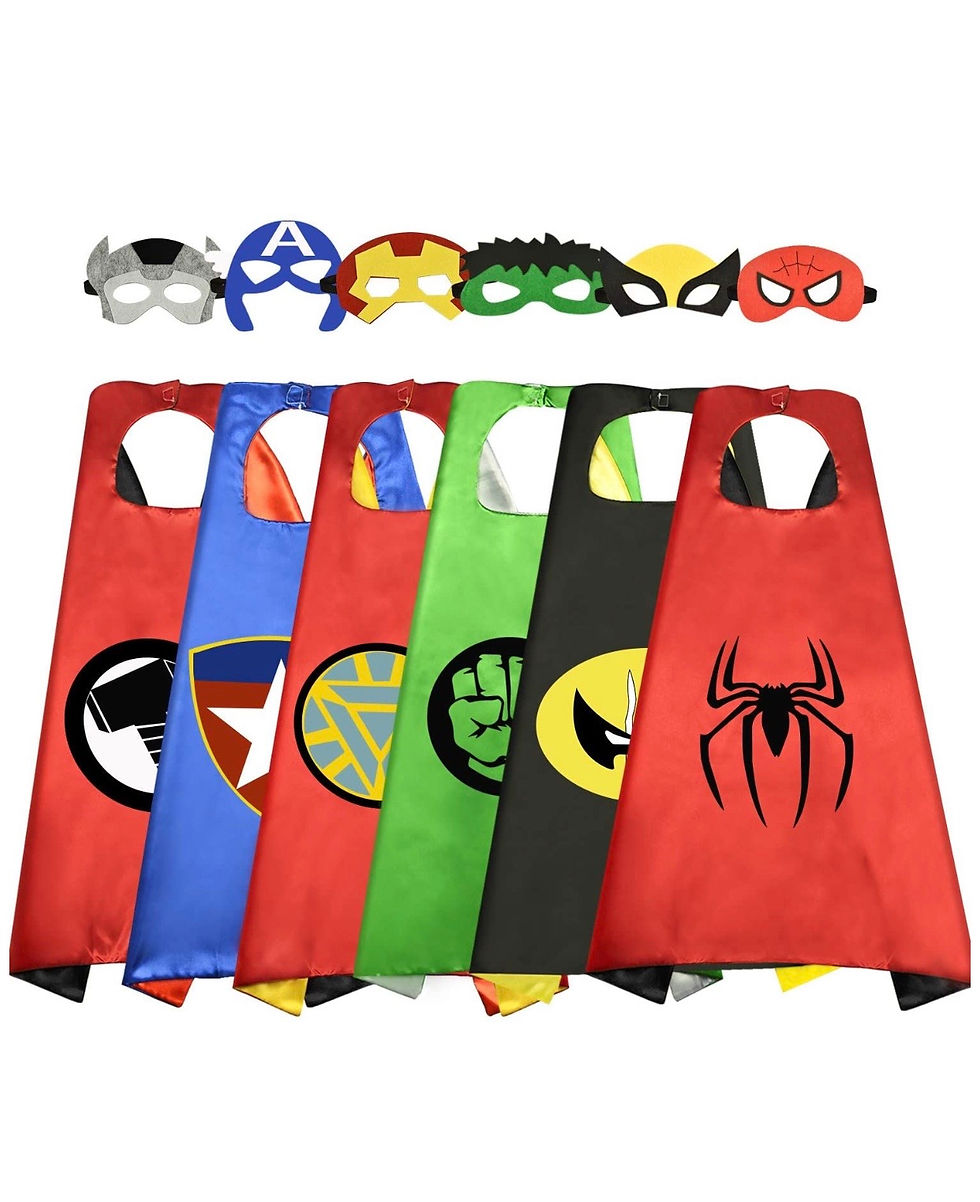 Thumbnail: SUPER HERO CAPES & MASK x4