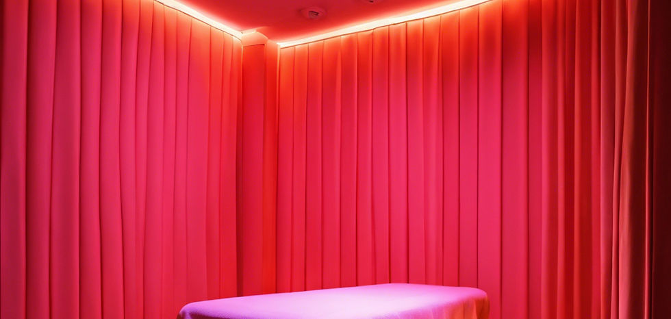 a massage room close up with the glow of red light.jpg