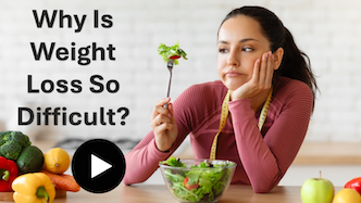 Video thumbnail about why weight loss is difficult, illustrating the biological challenges patients face in St. George, UT before starting physician-guided GLP-1 treatment.