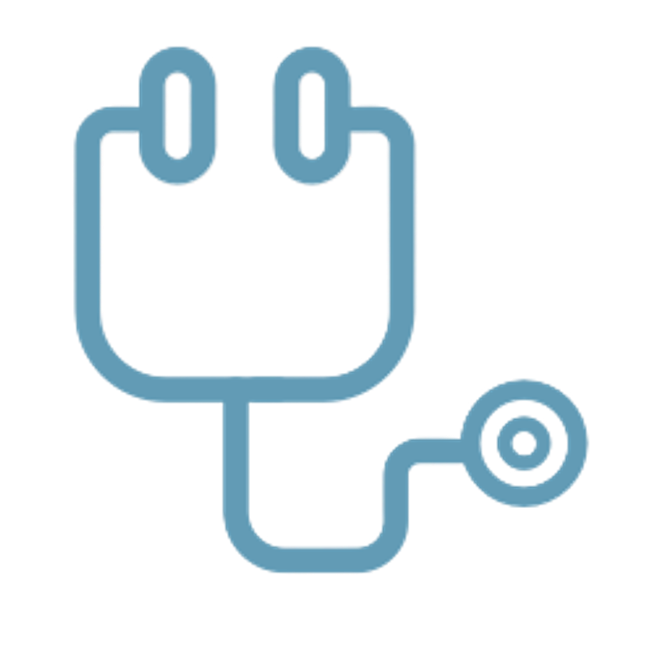 Stethoscope icon representing direct, evidence-based physician care and individualized GLP-1 dosing in St. George.
