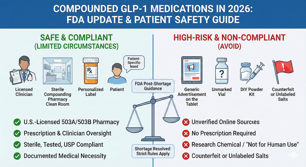 fda import alert 66-80 glp-1 api green list Compounded Semaglutide & Tirzepatide 2025: Safe Use Guide