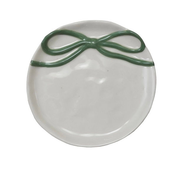 Thumbnail: Round Stoneware Dish with Bow