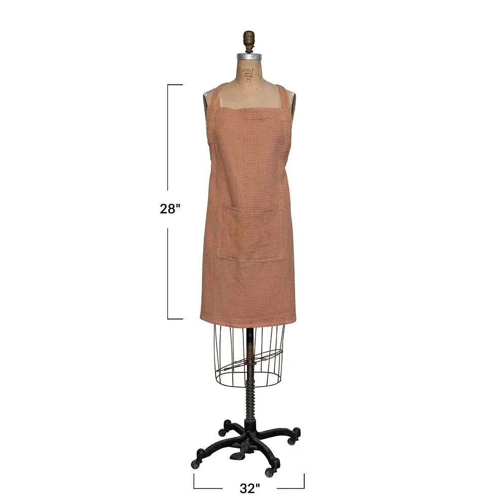 Thumbnail: Linen & Cotton Waffle Apron w/ Pocket