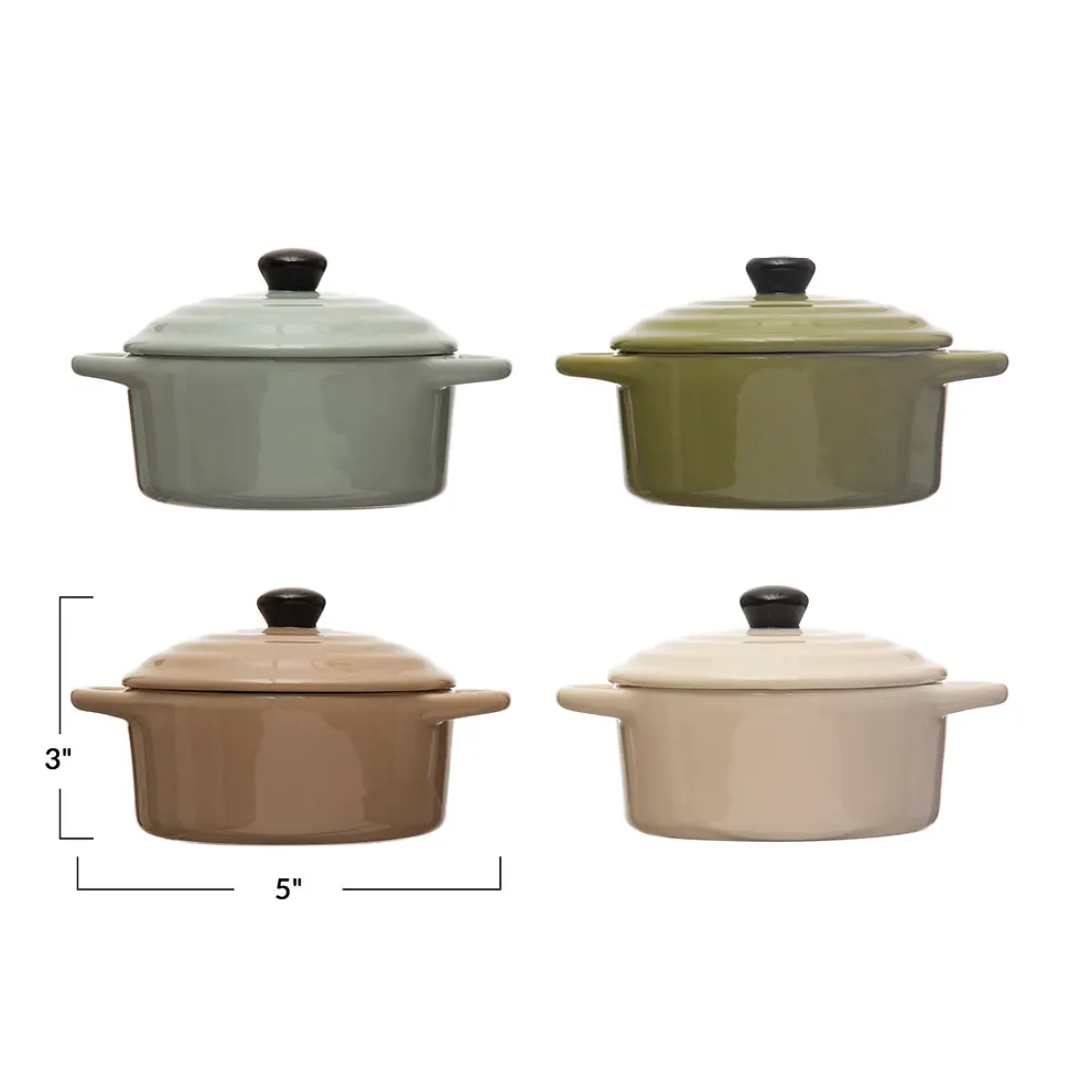 Thumbnail: 1 Cup Stoneware Mini Baker with Lid