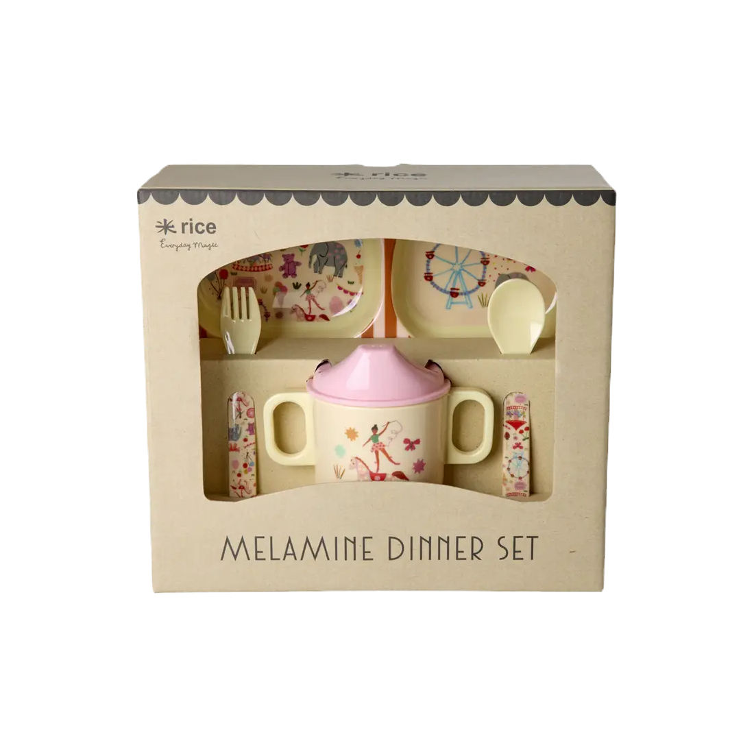 Baby Dinner Set Gift Box - Fun Fair Print