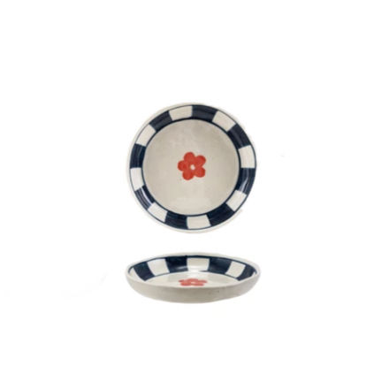 Thumbnail: Hand-Painted Stoneware Dish with Pattern
