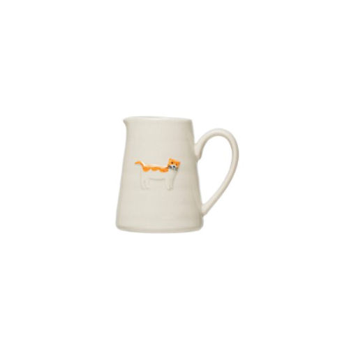 Thumbnail: Hand-Painted Cat/Dog Stoneware Creamer
