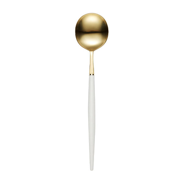 Thumbnail: amuse l Shoppeamuse l Bogen Eiffel Cutlery Gold Round Spoon White