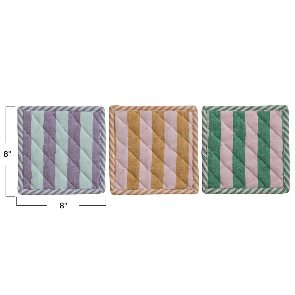 Thumbnail: Woven Cotton Striped Pot Holder