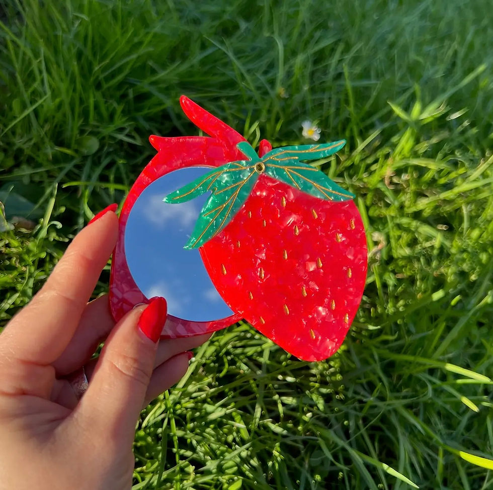 Thumbnail: Hand-Painted Compact Mirror - Food