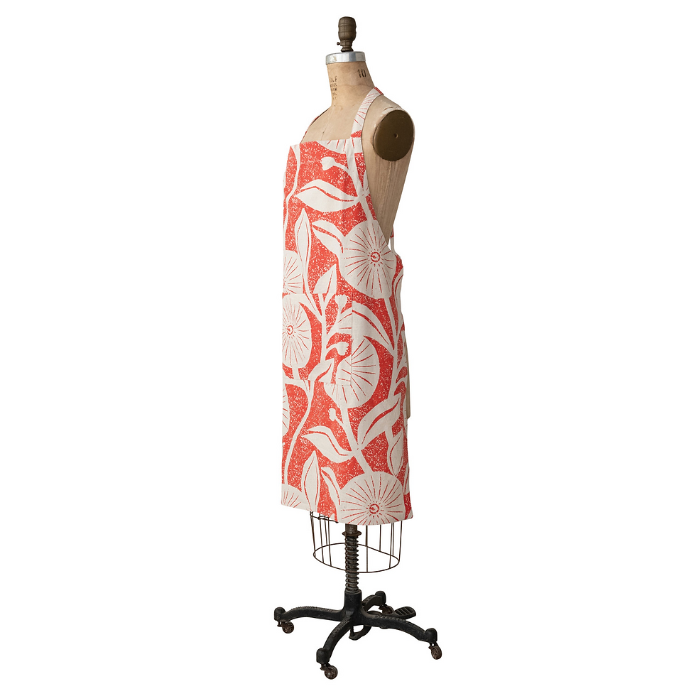 Thumbnail: Crossback Apron w/ Floral Pattern & Pocket
