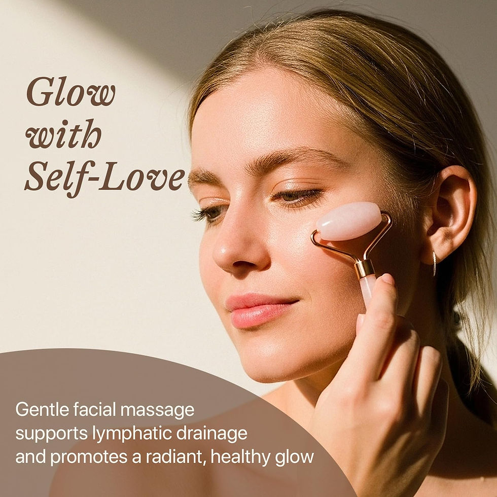 Thumbnail: Rose Quartz Face Roller - Self Care Facial Tool