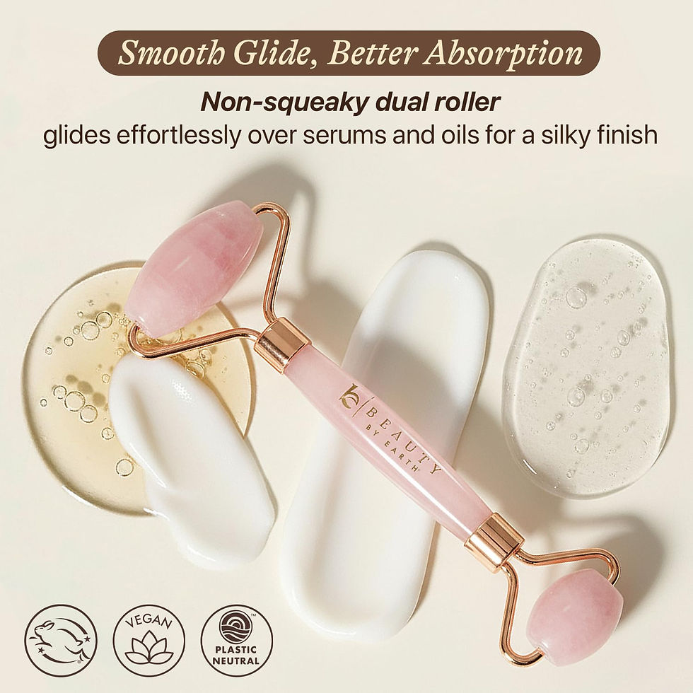 Thumbnail: Rose Quartz Face Roller - Self Care Facial Tool