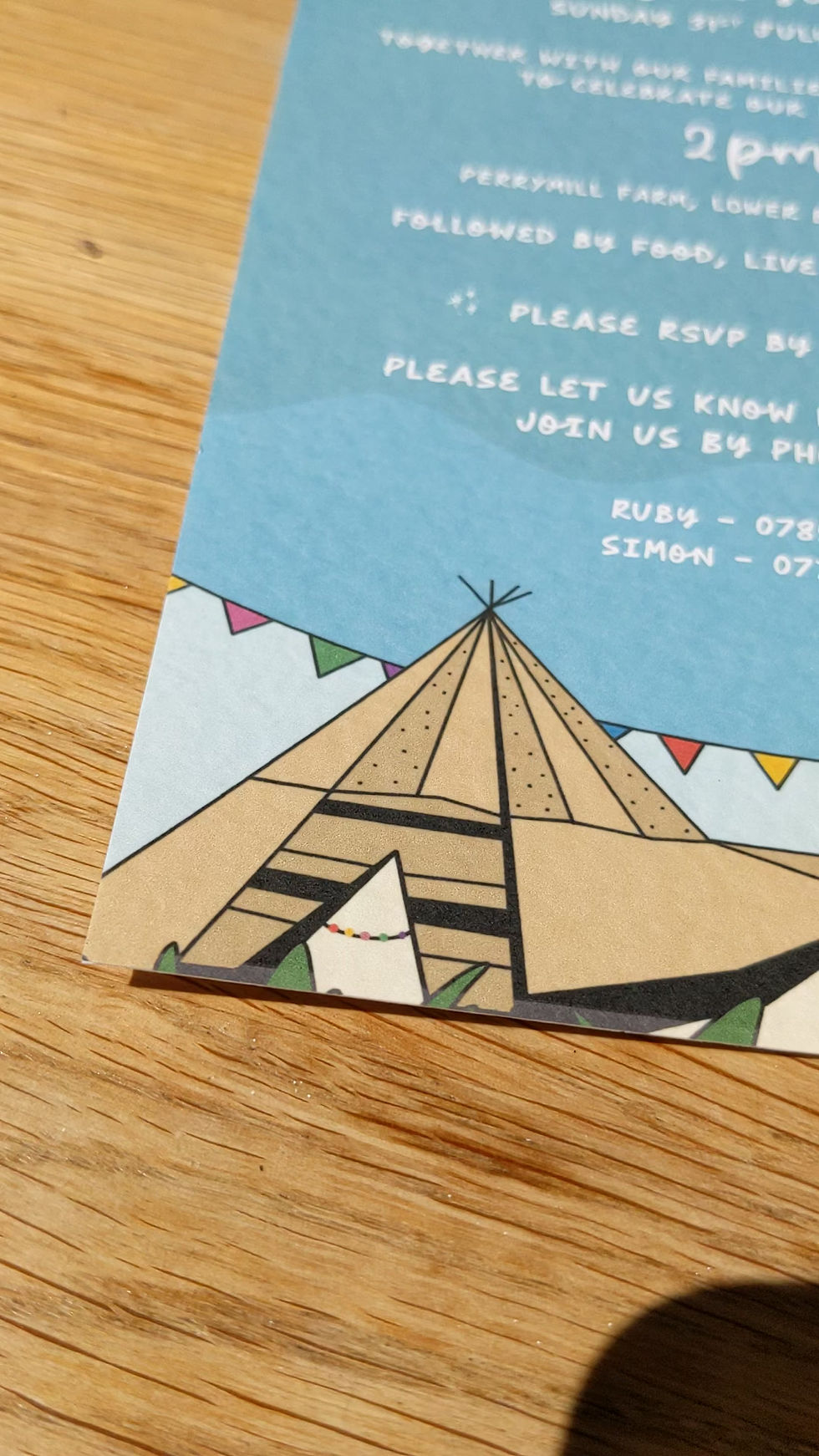 Thumbnail: A5 Tipi Wedding Personalised Invitation