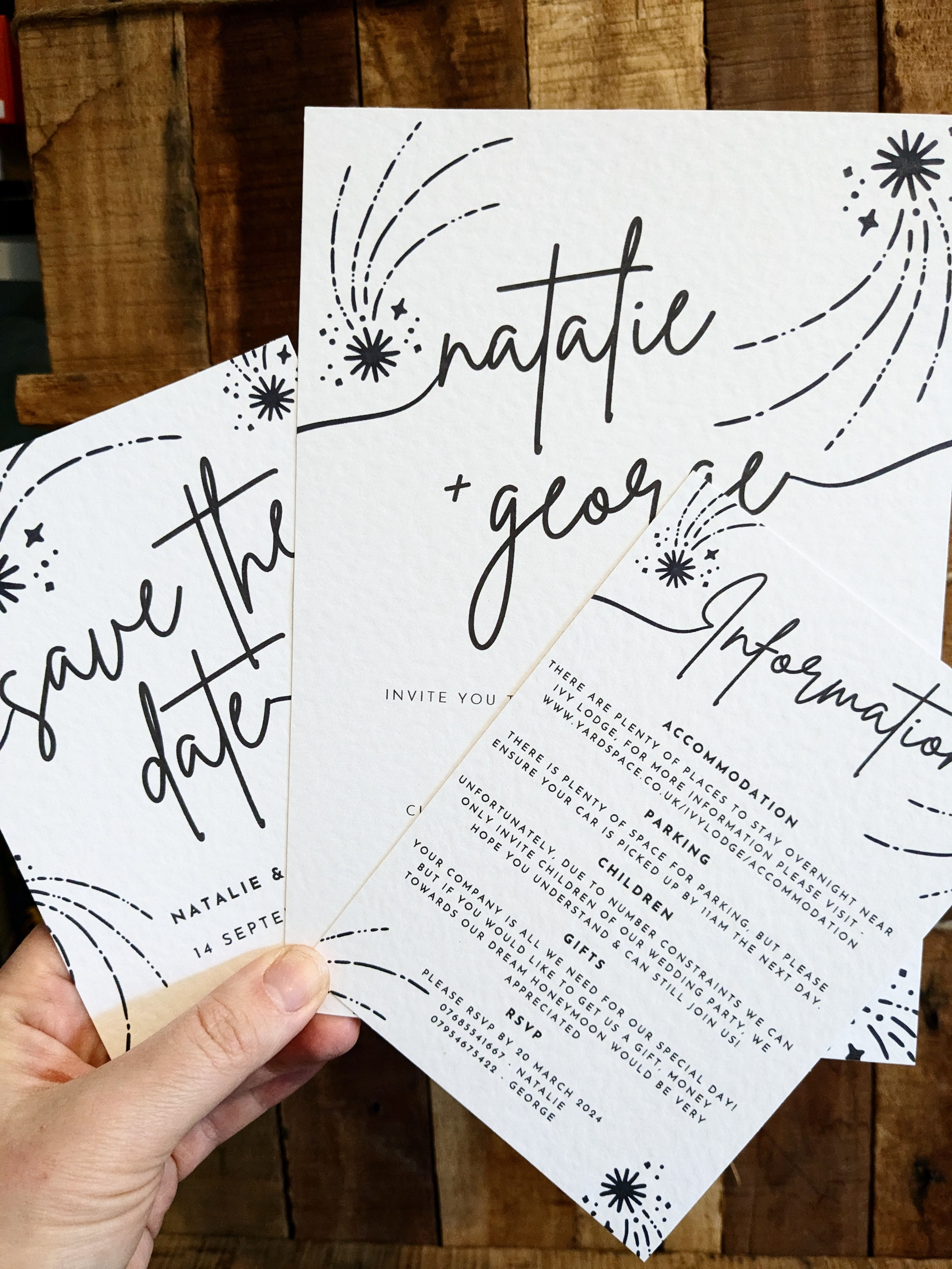 Celestial Personalised Information card