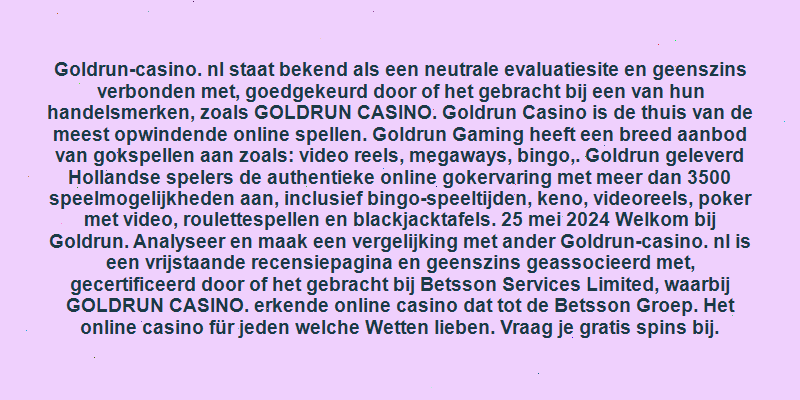 goldrun casino nederland