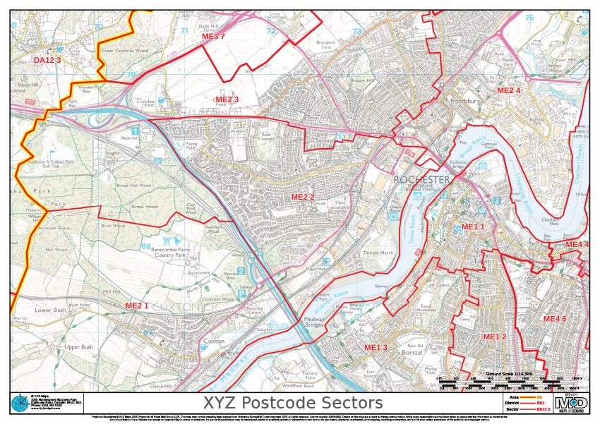 Product Update: XYZ Postcode Areas, Districts and Sectors Custom Maps