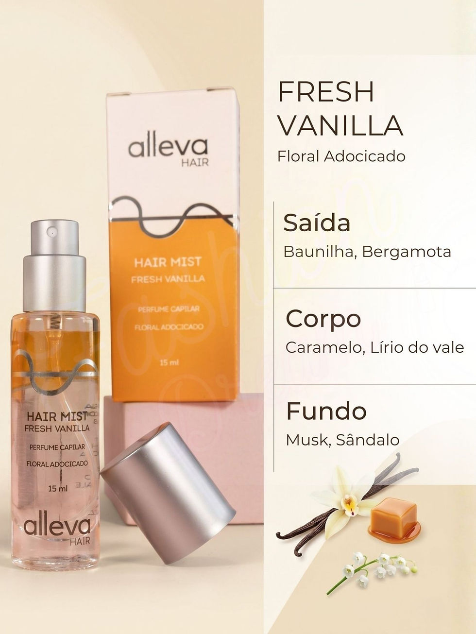 Miniatura: Perfume Capilar Vegano Alleva 15ml – Essência Anti-Frizz para Cabelos Perfumados