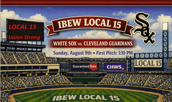 Local 15 Day at the Game Tickets Available.  White Sox vs Cleveland Guardians on August 9th, 2026 @ 1:10.