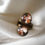 Miniature : Bague double cabochon marron "Doly" :