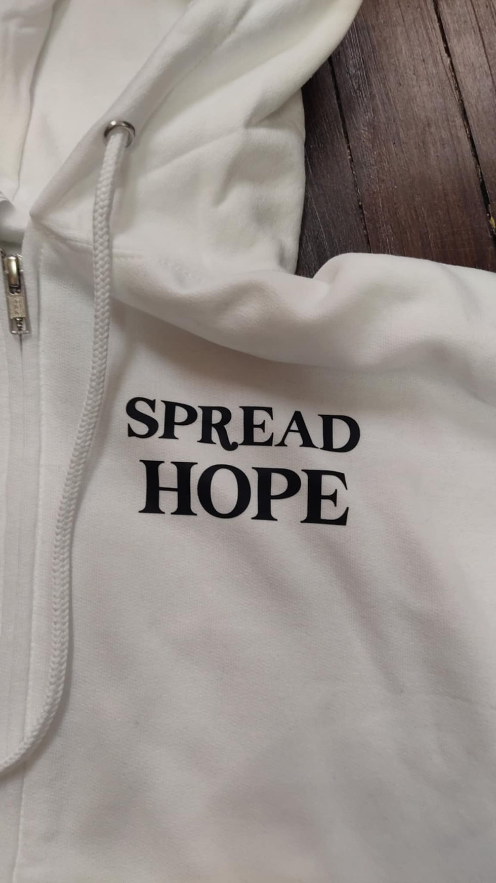 Thumbnail: WHITE Spread Hope Floral Design Zip Up Jacket