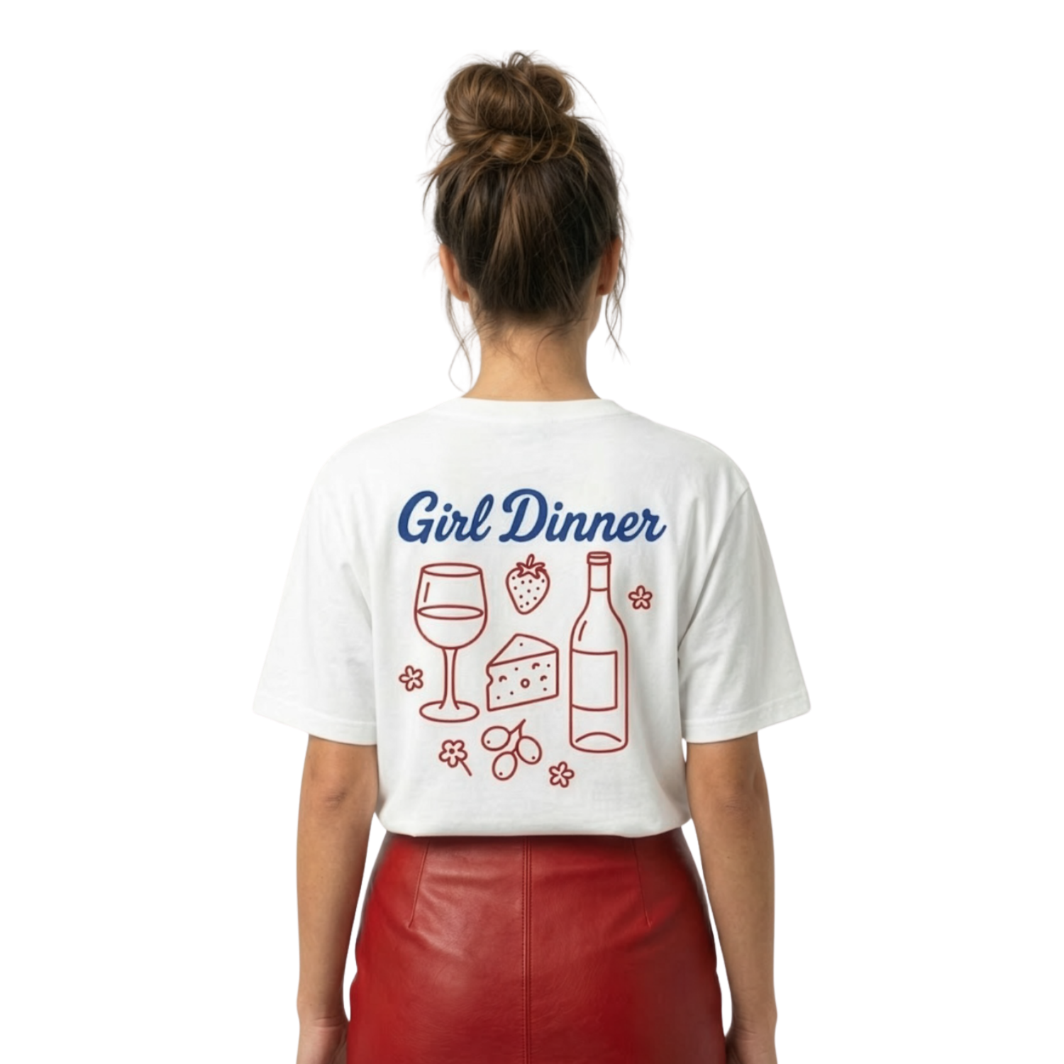 Girl Dinner - Beyaz Unisex Oversize T-Shirt