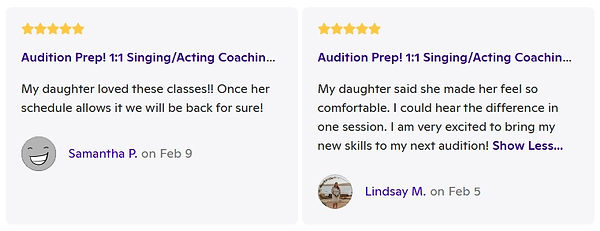 Zatcha Rodriguez, SAG-AFTRA Actress, Singer, Vocal and Acting Coach: Client Review